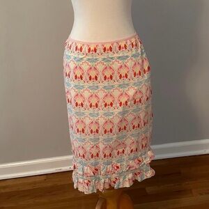 diana lee Woman’s skirt-Size Small-Art Deco with ruffled hem resort preppy